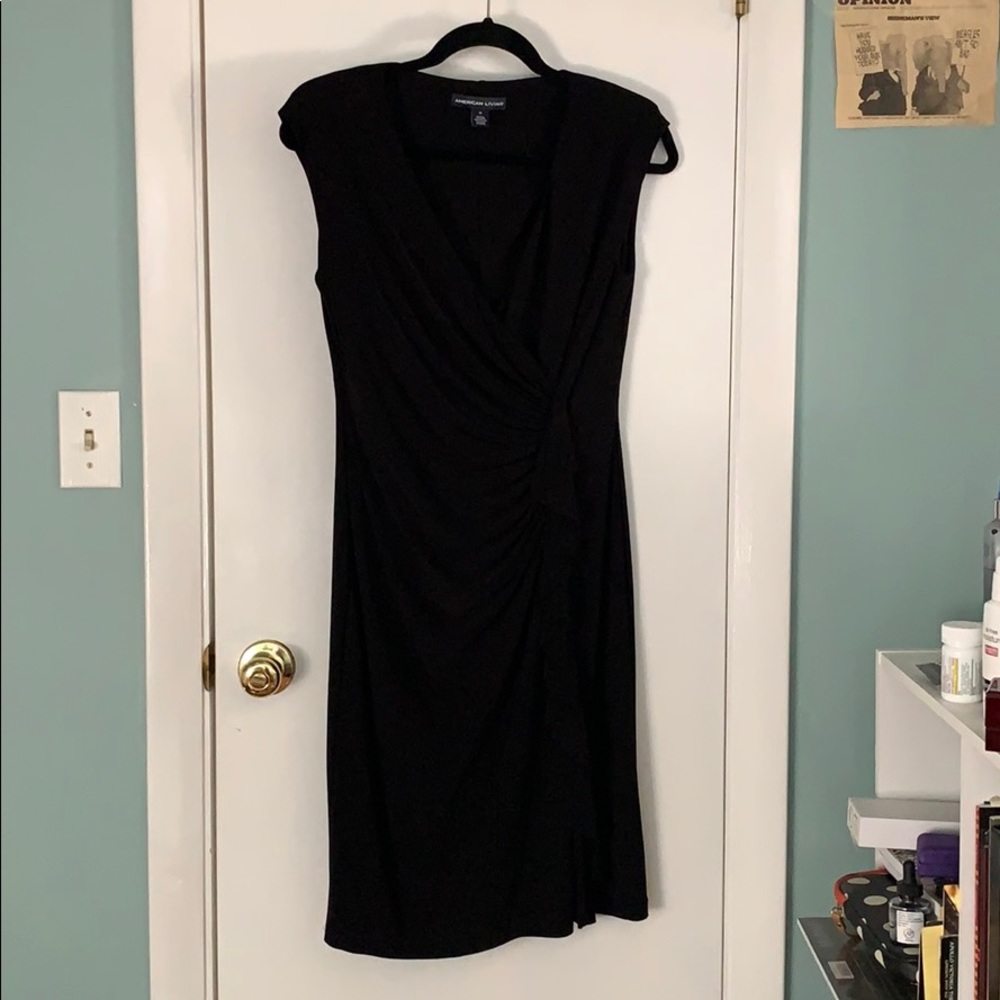 American Living black wrap dress